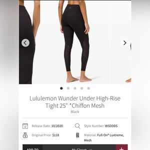 Lululemon Athletica Black High-Rise Performance Leggings